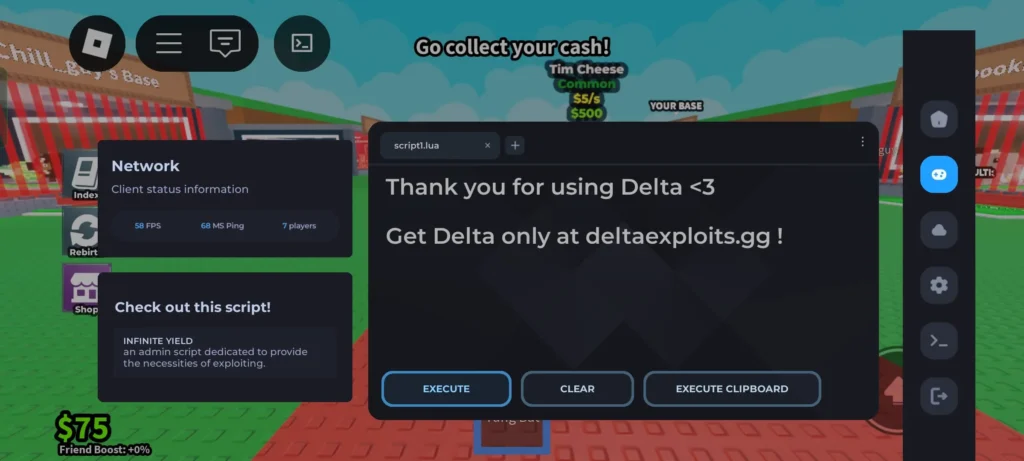 Steal a Brainrot gameplay screenshot showing the game lobby.